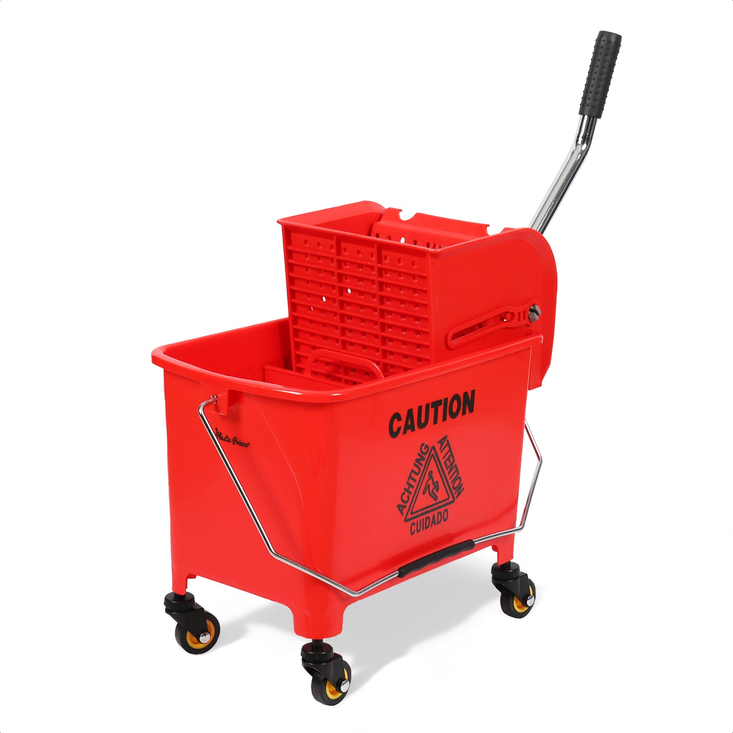 20-QT Upward Press Mop Bucket and Wringer, Red