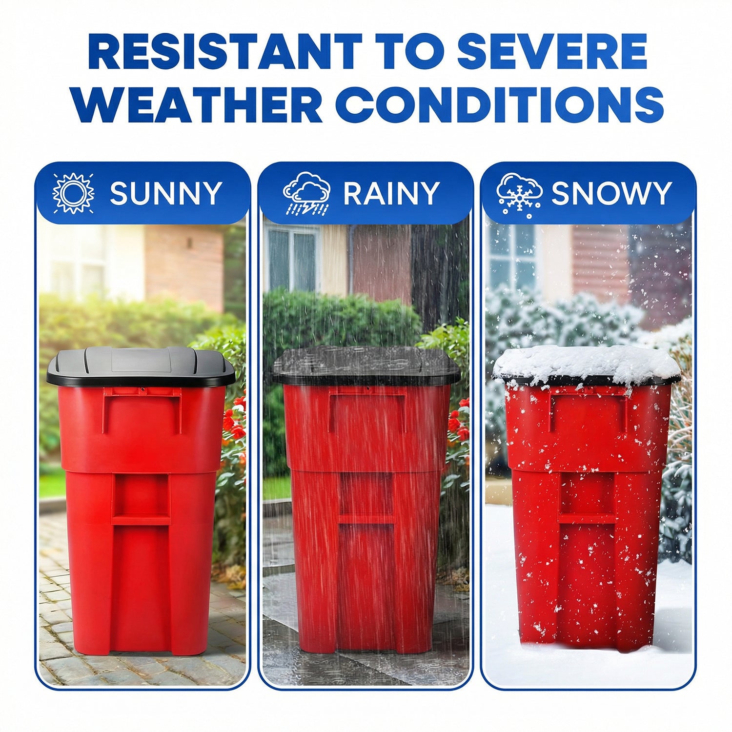 50 Gallon Rollout Container, Red