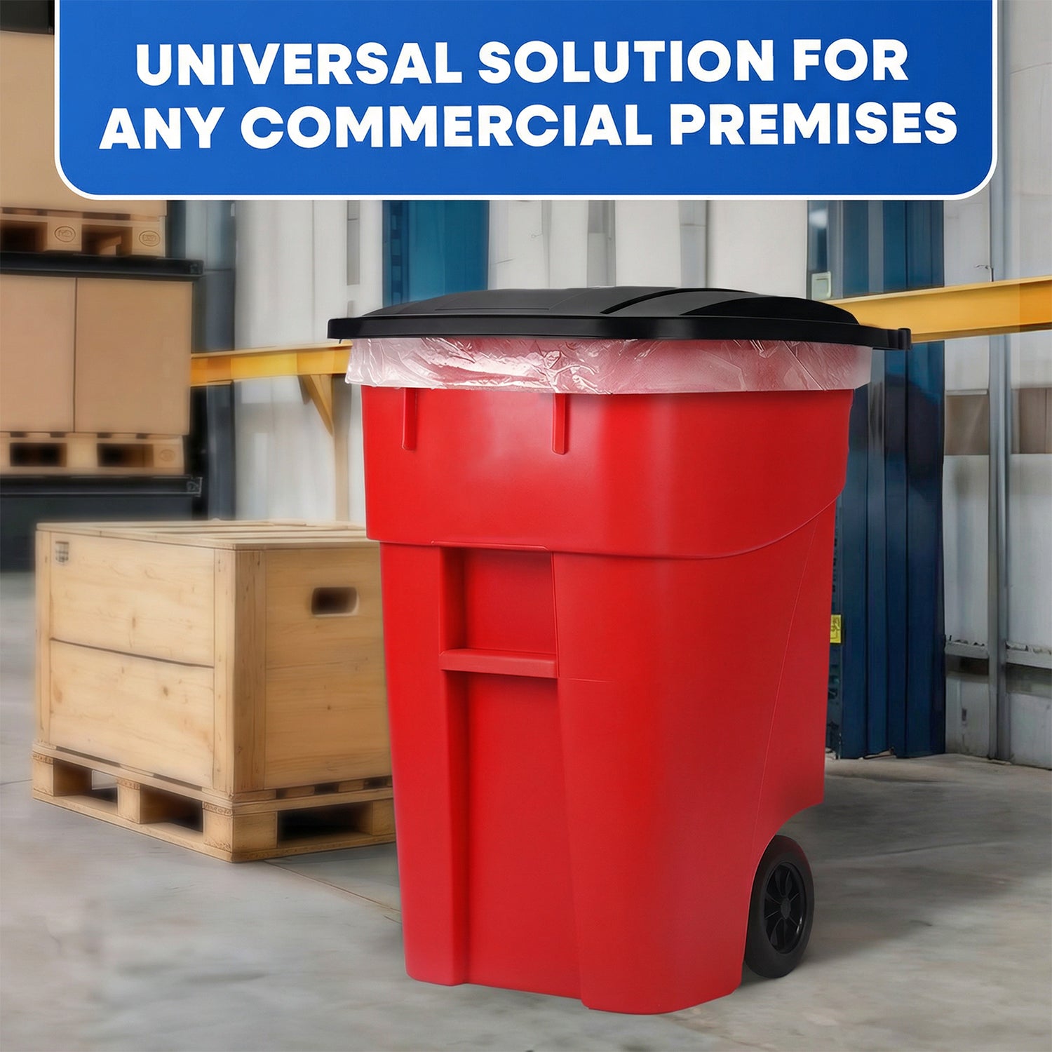 50 Gallon Rollout Container, Red