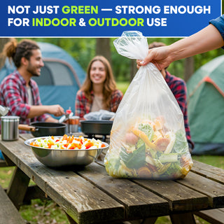19.5" x 23", 5 Gallon, 0.7 Mic, Clear Compostable Can Liner, 12 Rolls of 25/Roll, 300/Case
