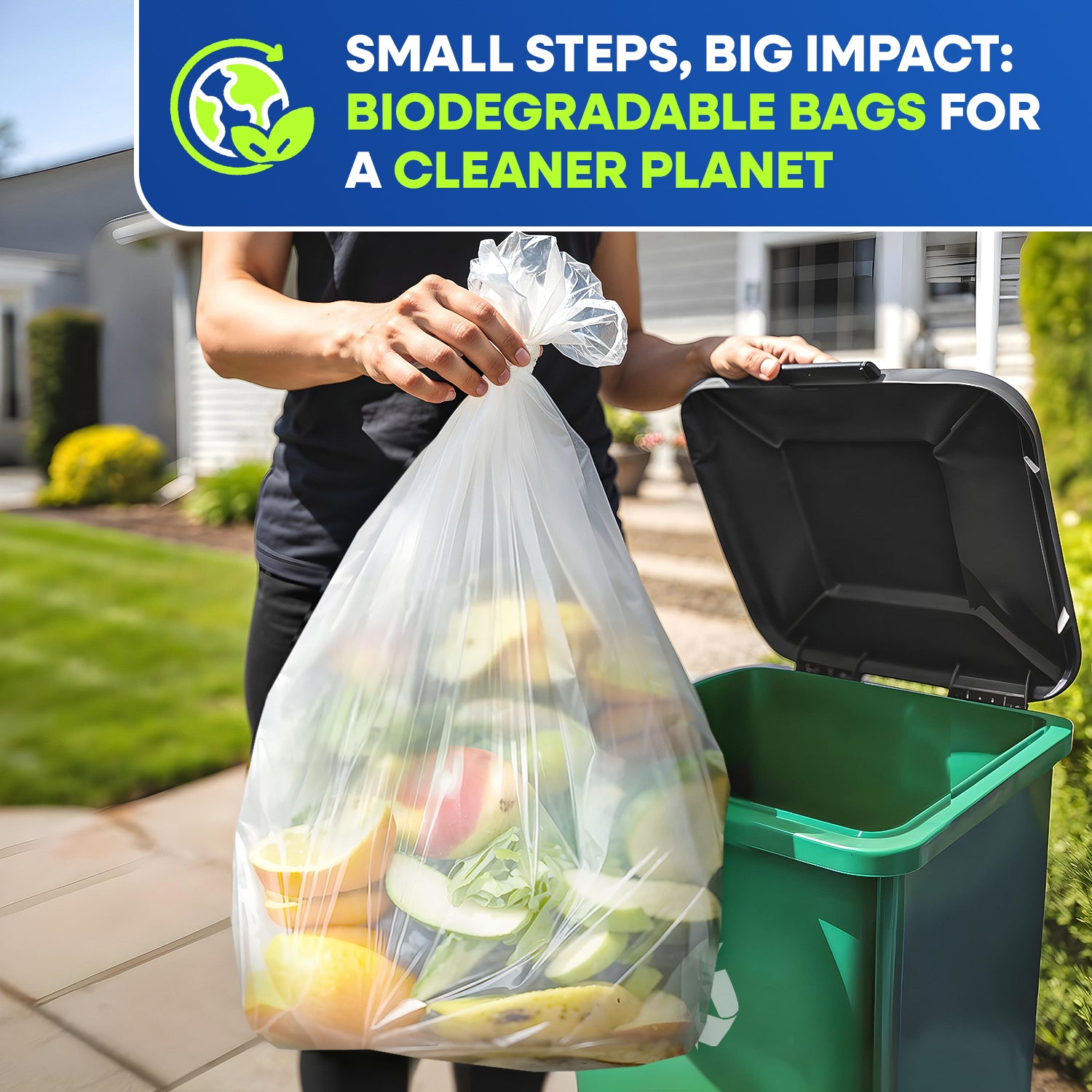 22" x 29", 13 Gallon, 0.65 Mic, Clear Compostable Can Liner, 10 Rolls of 25/Roll, 250/Case