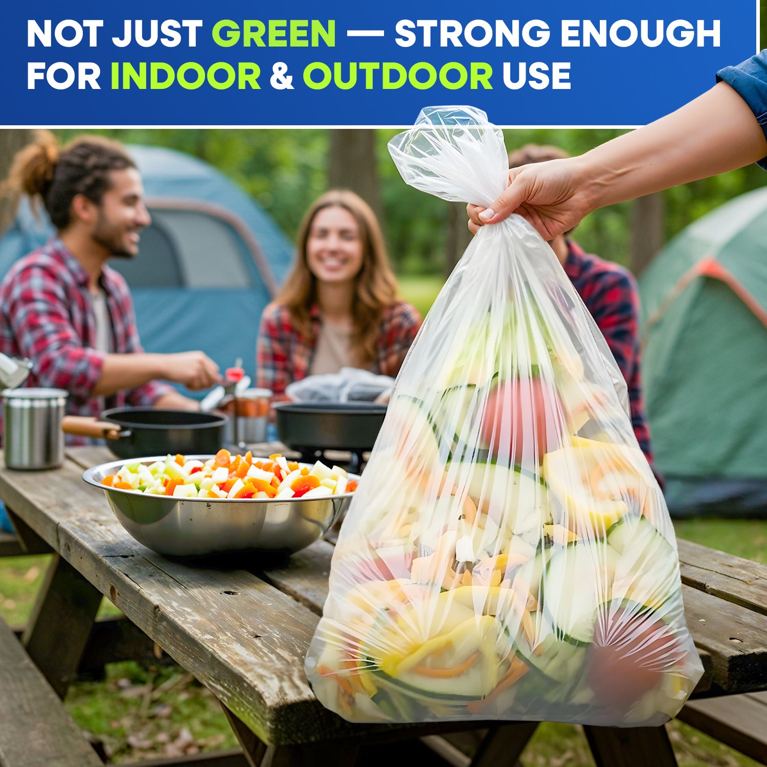 22" x 29", 13 Gallon, 0.65 Mic, Clear Compostable Can Liner, 10 Rolls of 25/Roll, 250/Case