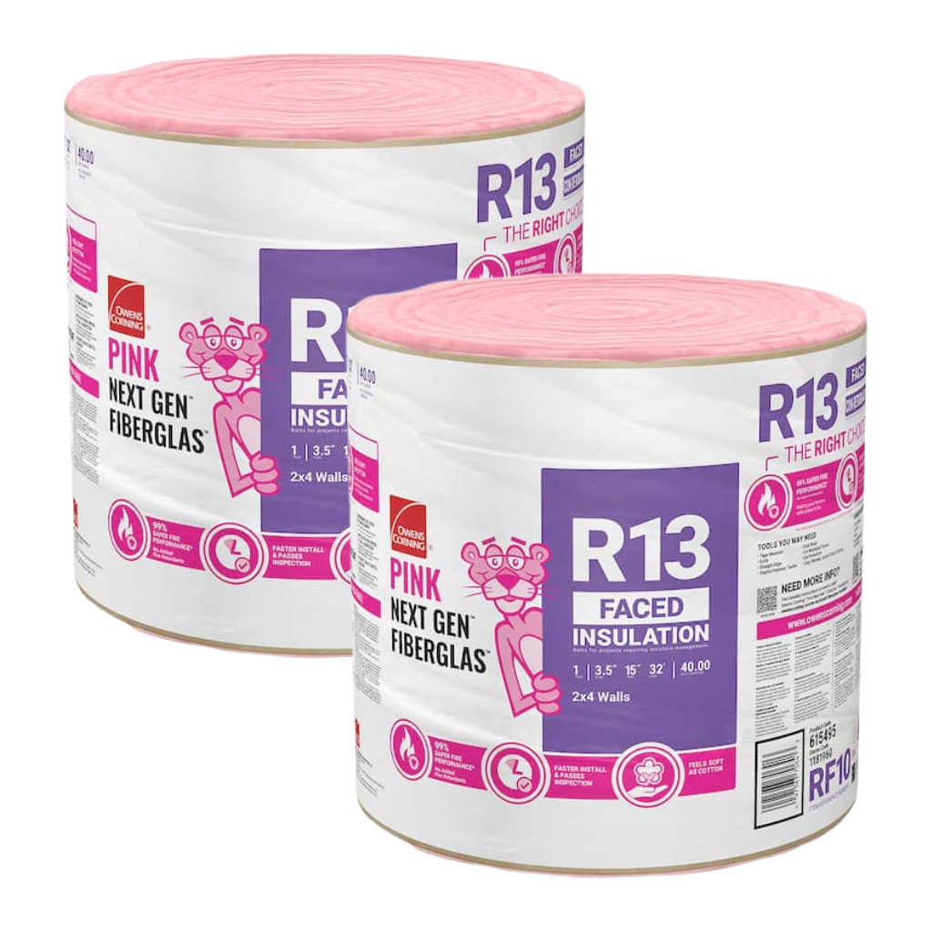 R-13 Faced Fiberglass Insulation Roll 15 in. x 32 ft. (2 Rolls)