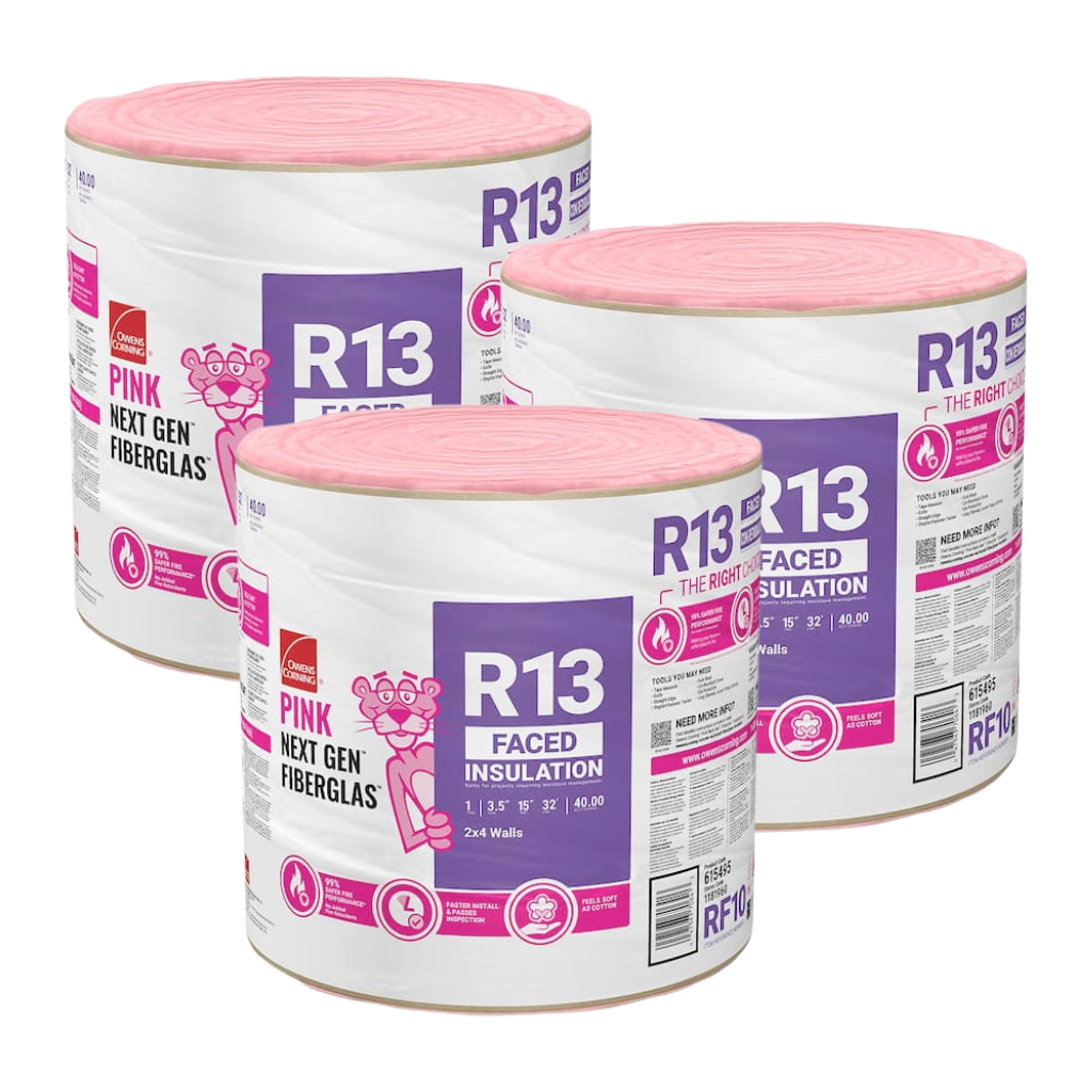 R-13 Faced Fiberglass Insulation Roll 15 in. x 32 ft. (3 Rolls)