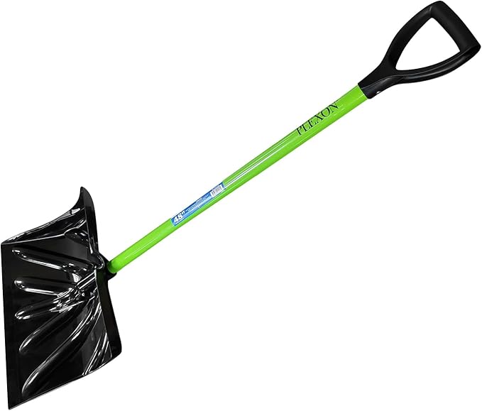 48" Snow Pusher with Fiberglass Handle & Plastic D-Grip, 17" Wide Blade, Green