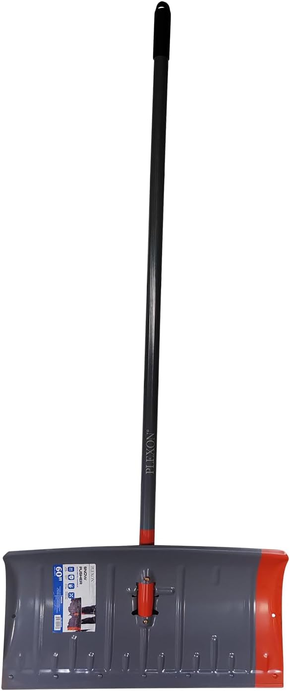 60" Snow Pusher with Metal Handle, 24" Wide Blade