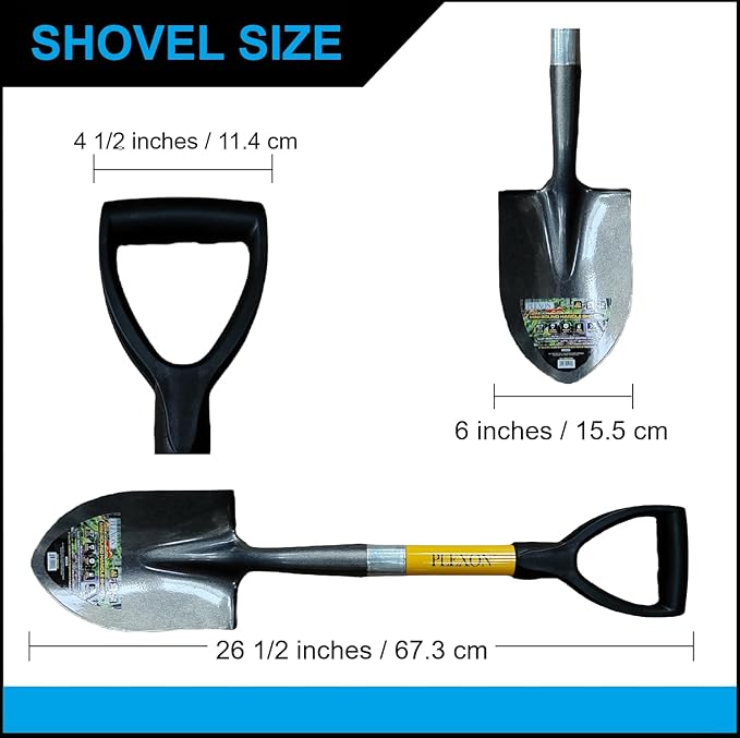 27" Round Mini Transfer Shovel with Fiberglass Handle & Plastic D-Grip