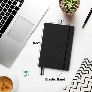 Black A5 Hardcover Vegan Leather Squared Notebook with 120 gsm Graph Cream Paper and Gift Box, 80 Sheets - 4