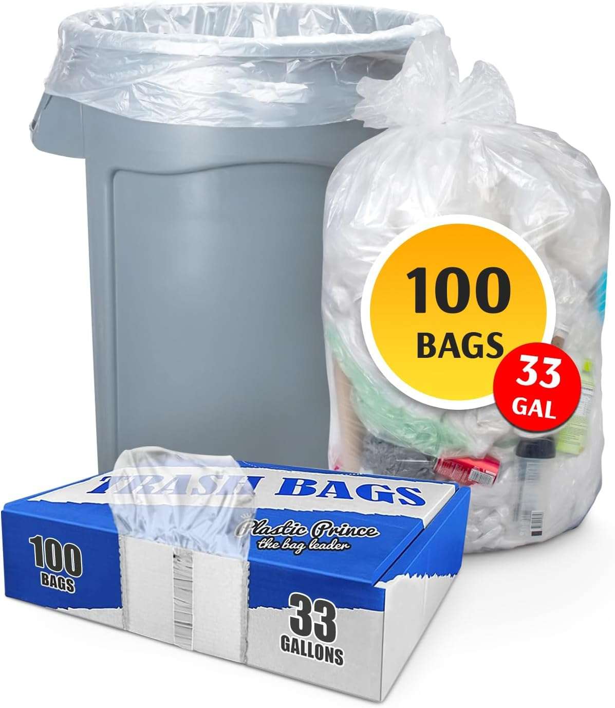 23" x 10" x 39" 33 Gal 1.5 Mil Recycling Bags