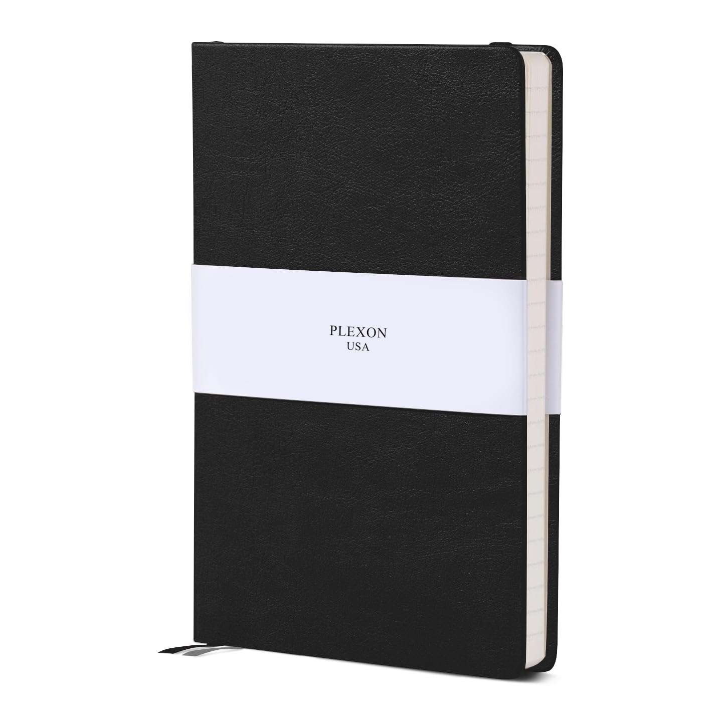 Black A5 Hardcover Vegan Leather Squared Notebook with 120 gsm Graph Cream Paper and Gift Box, 80 Sheets - 2