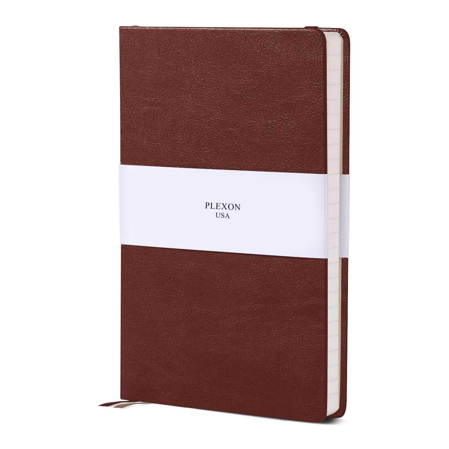 Chestnut Brown A5 Hardcover Vegan Leather Squared Notebook with 120 gsm Graph Cream Paper and Gift Box, 80 Sheets - 6