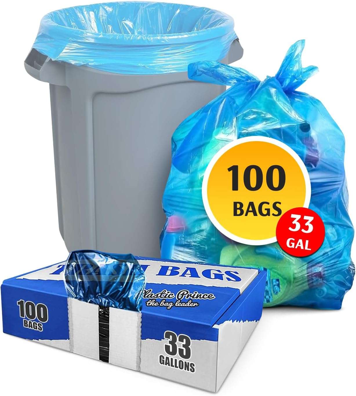 23" x 10" x 39" 33 Gal 1.5 Mil Recycling Bags