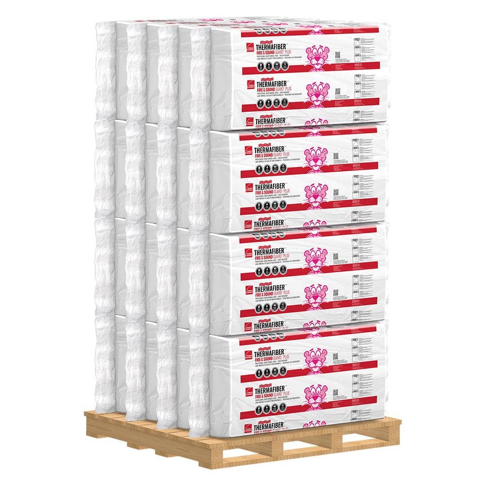 23 in. x 47 in. R-21 Thermafiber Fire and Sound Guard Plus Mineral Wool Insulation Batt(16-Bags)