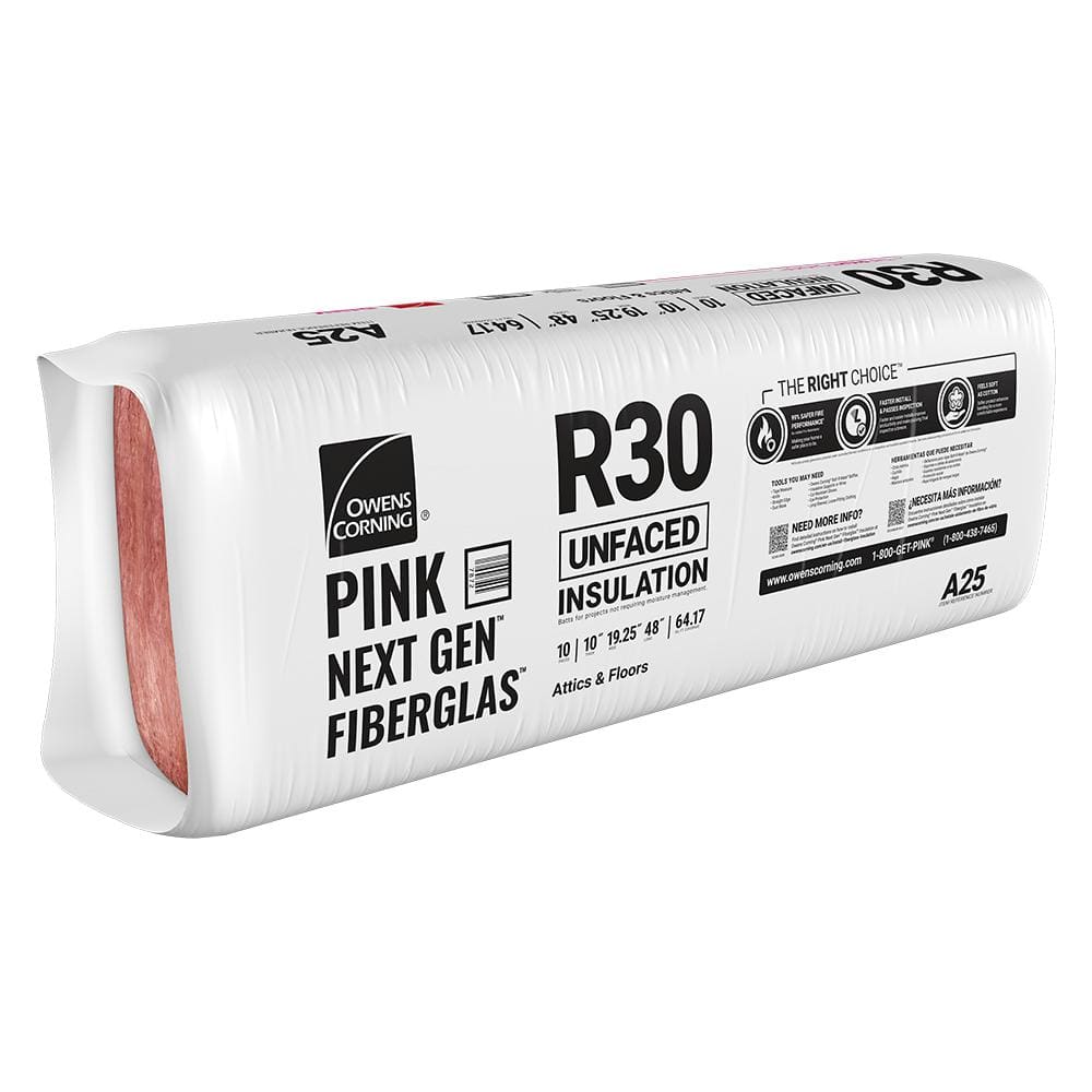 R-30 Unfaced Fiberglass Insulation Batt 19.25 in. x 48 in.