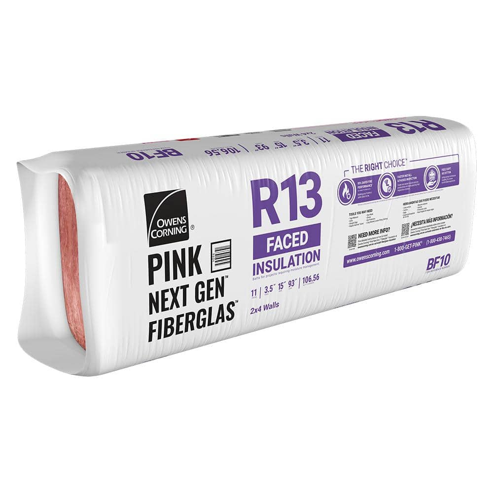 R-13 Kraft Faced Fiberglass Insulation Fiberglass Insulation Batt 15 in. x 93 in. (10-Bags)