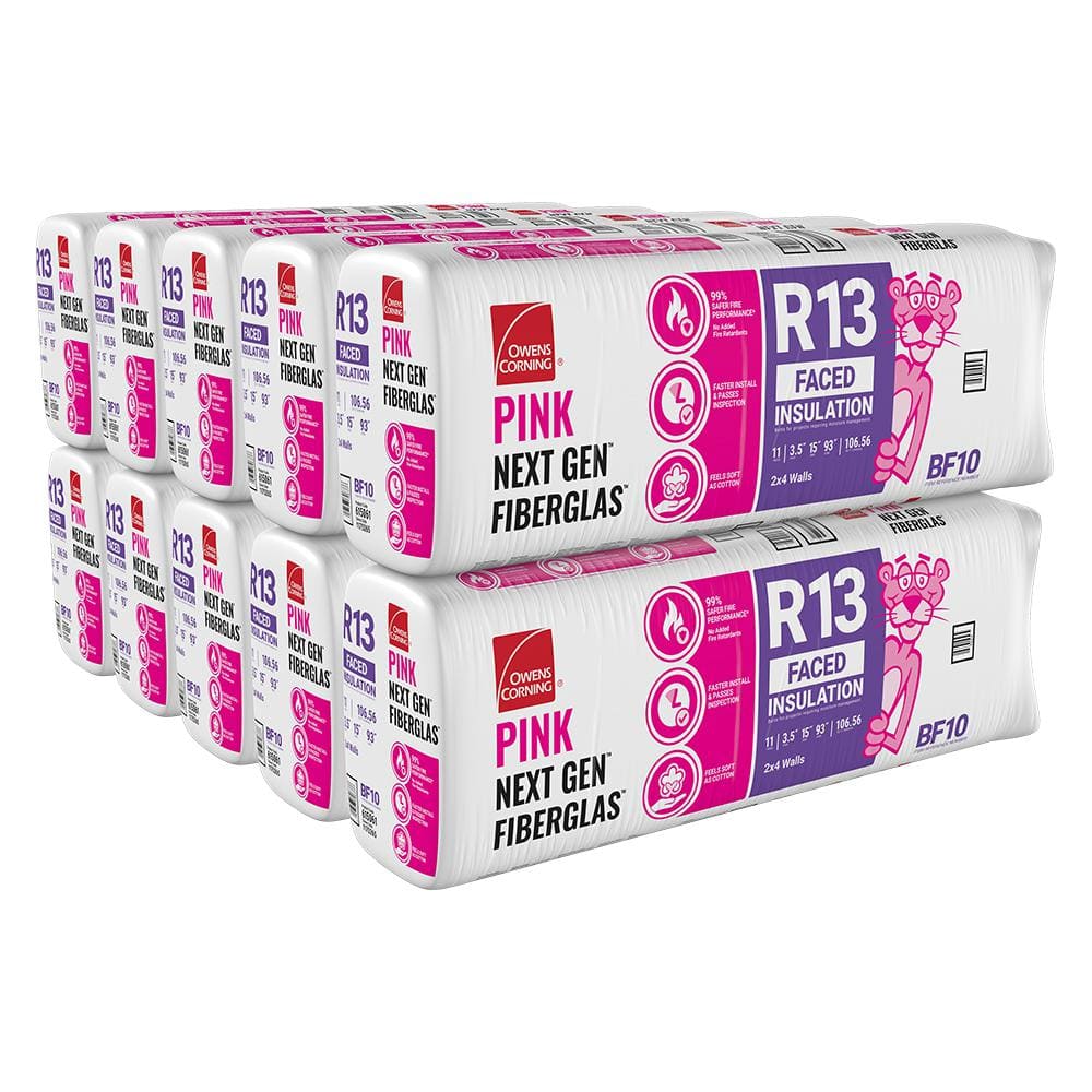 R-13 Kraft Faced Fiberglass Insulation Fiberglass Insulation Batt 15 in. x 93 in. (10-Bags)