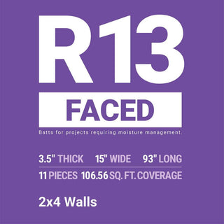 R-13 Kraft Faced Fiberglass Insulation Batt 15 in. x 93 in.