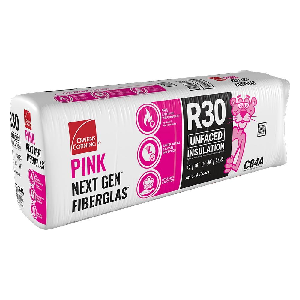 R-30 Unfaced Fiberglass Insulation Batt 16 in. x 48 in. (1 Bag)