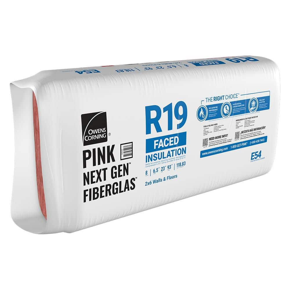 R-19 Faced Fiberglass Insulation Batt 23 in. x 93 in. (1 Bag)