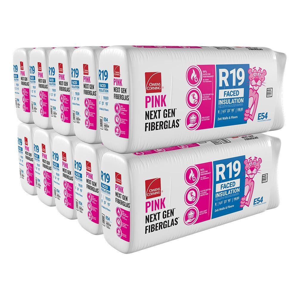 R-19 Kraft Faced Fiberglass Insulation Batt 23 in. x 93 in. (10-Bags)