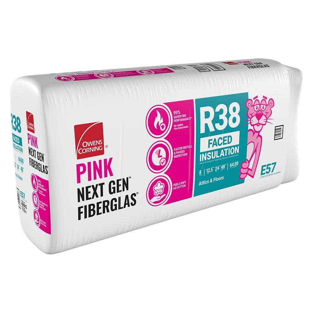 R-38 Faced Fiberglass Insulation Batt 24 in. x 48 in. (1 Bag)