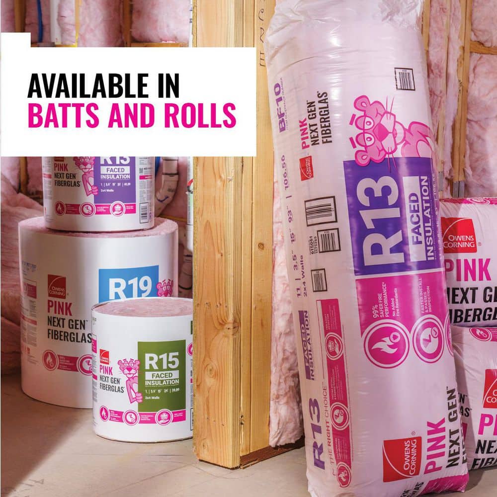 R-19 Faced Fiberglass Insulation Batt 15.25 in. x 93 in. (1 Bag)