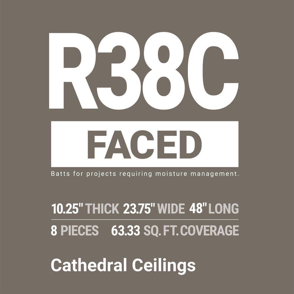 R-38C Kraft Faced Fiberglas Insulation Batt 23.75 in. x 48 in.