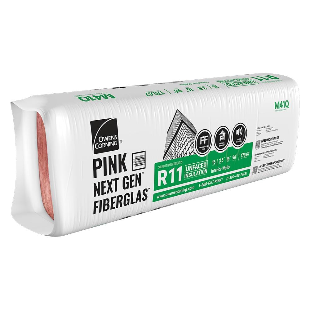 R-11 Unfaced Fiberglass Insulation Batt 16 in. x 96 in. (10-Bags)