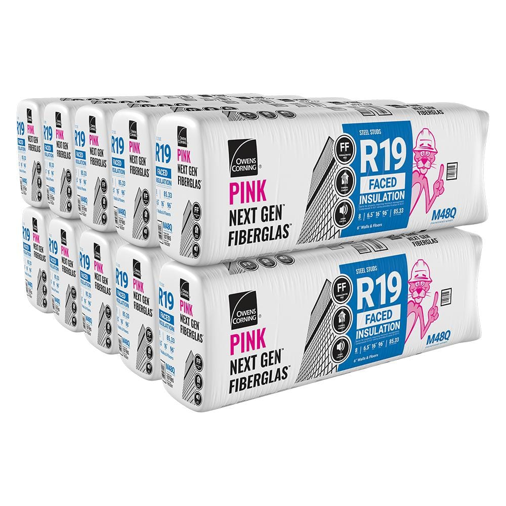 R-19 Kraft Faced Fiberglass Insulation Batt 16 in. x 96 in. (10-Bags)