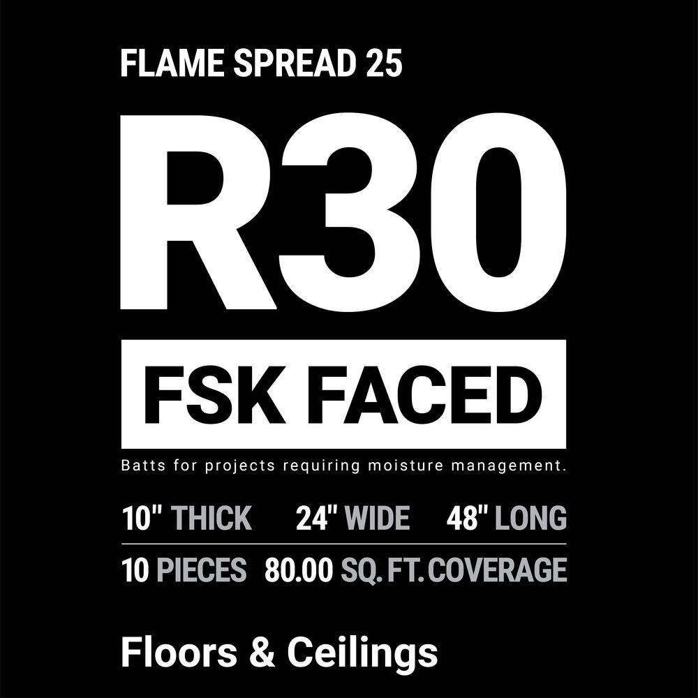 R-30 Flame Spread Fiberglass Insulation Batt 24 in. x 48 in.