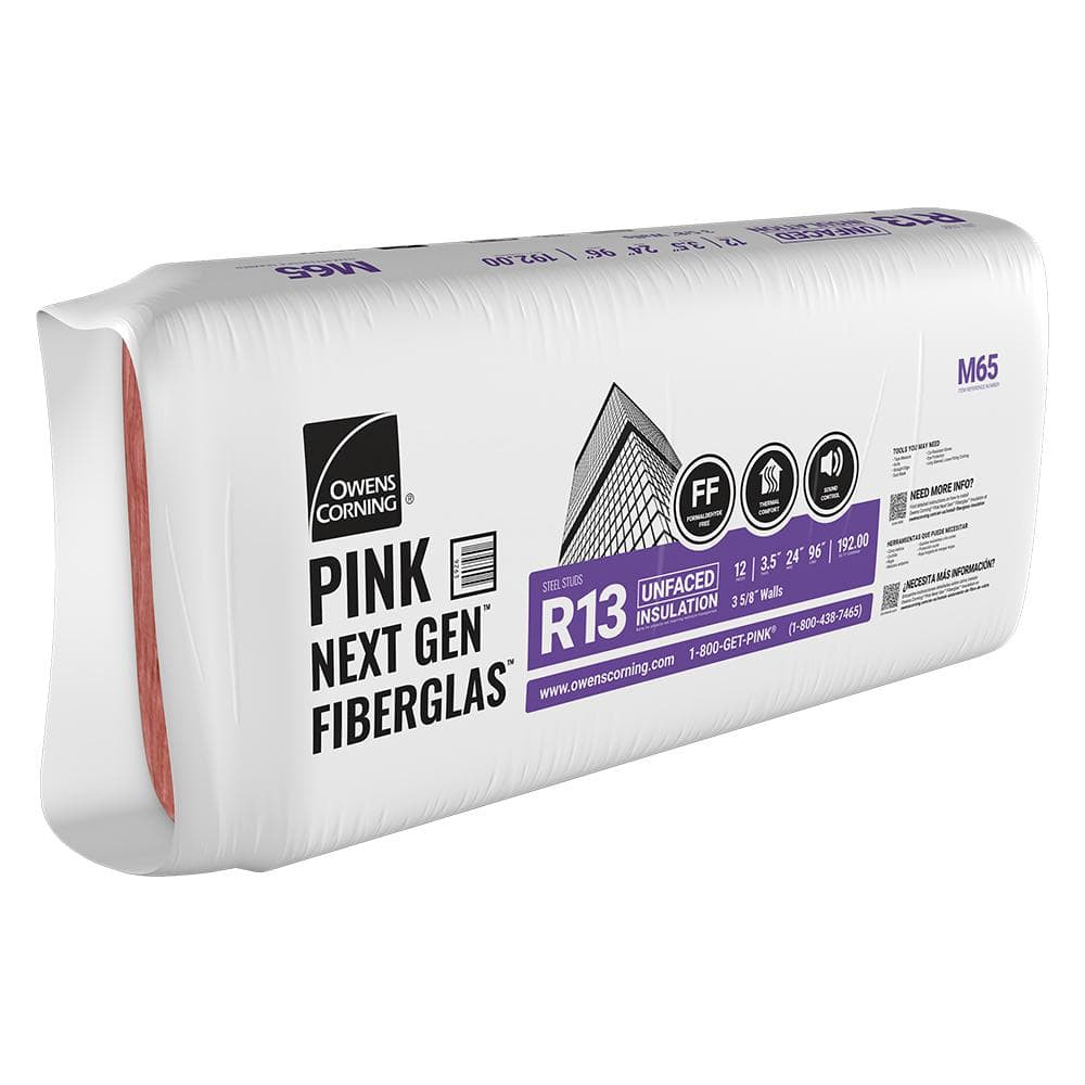 R-13 Unfaced Fiberglass Insulation Batt 24 in. x 96 in. (8-Bags)