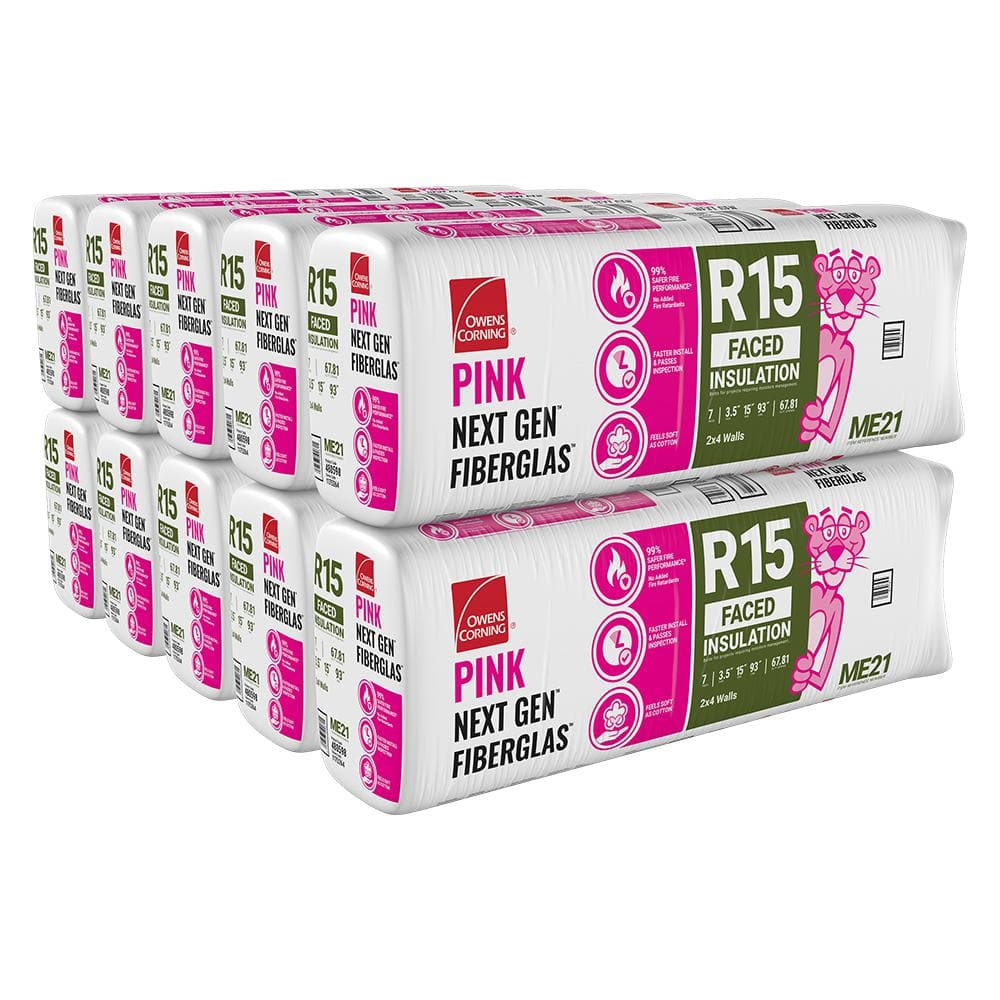 R-15 Kraft Faced Fiberglass Insulation Batt 15 in. x 93 in. (10-Bags)