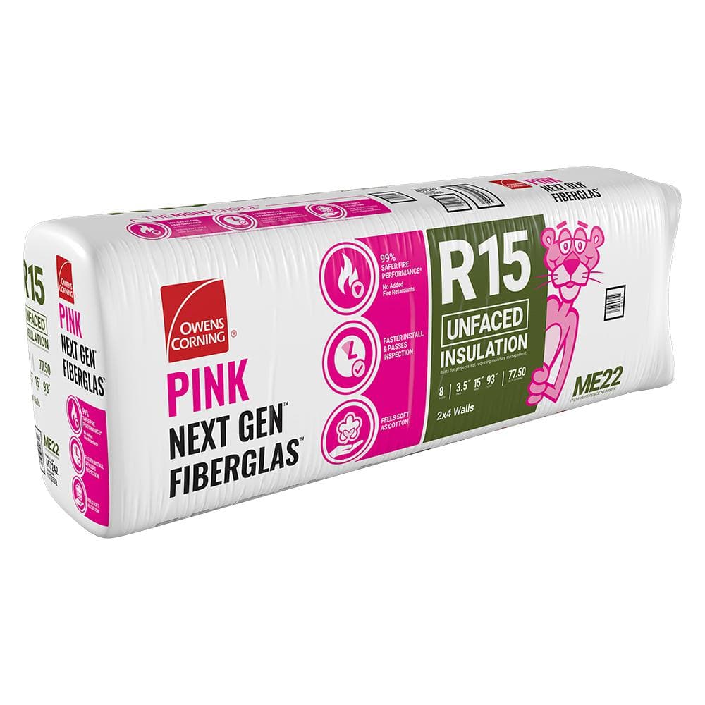 R-15 Unfaced Fiberglass Insulation Batt 15 in. x 93 in. (1 Bag)