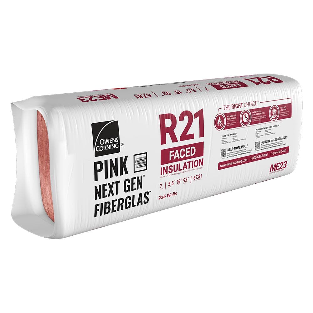 R-21 Faced Fiberglass Insulation Batt 15 in. x 93 in. (1 Bag)