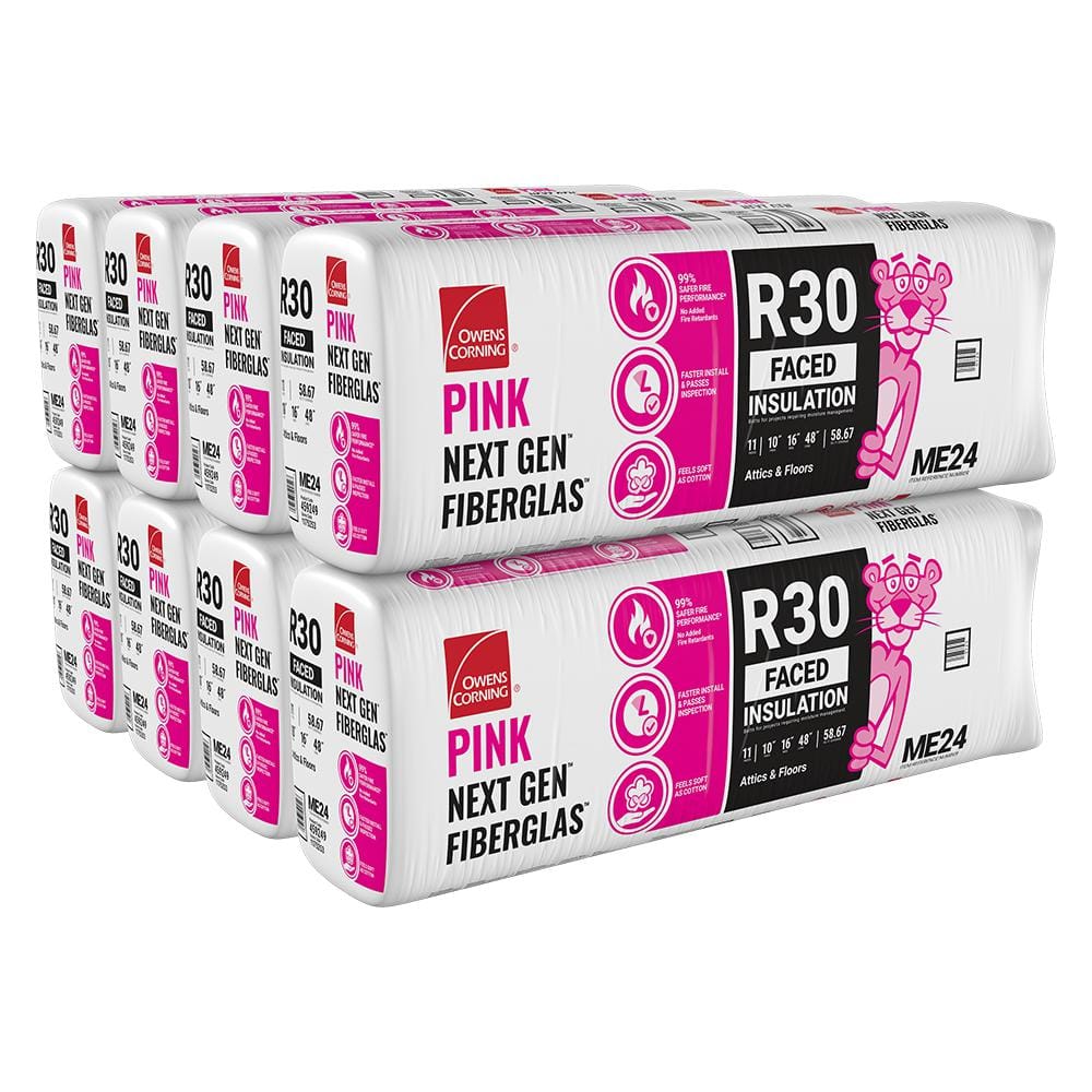 R-30 Faced Fiberglass Insulation Batt 16 in. x 48 in. (1 Bag)