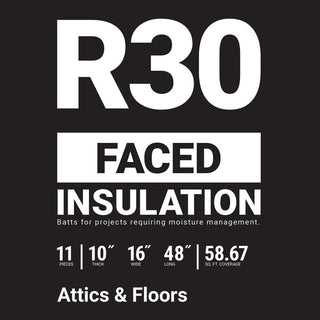 R-30 Kraft Faced Fiberglass Insulation Batt 16 in. x 48 in. (8-Bags)