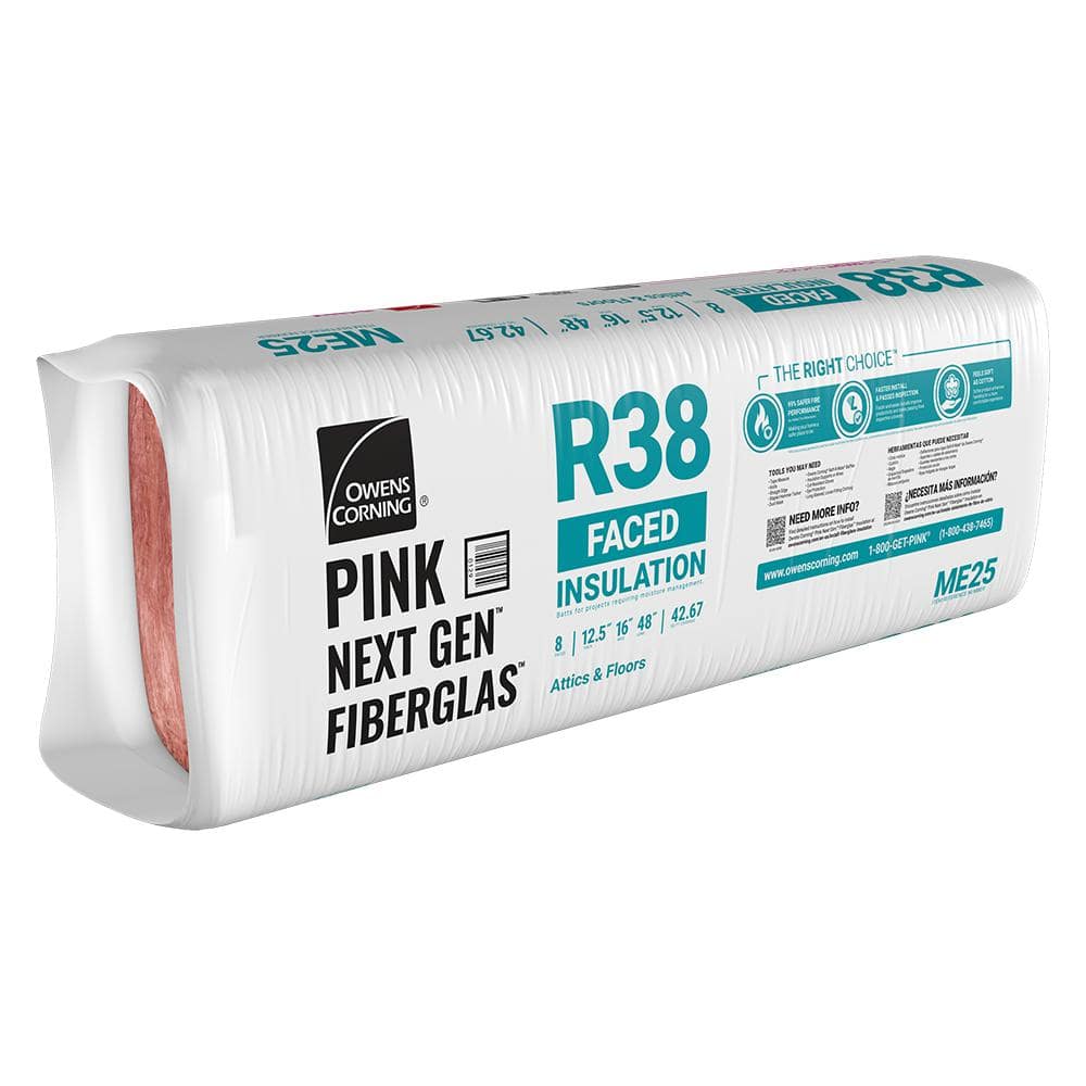 R-38 Faced Fiberglass Insulation Batt 16 in. x 48 in. (1 Bag)