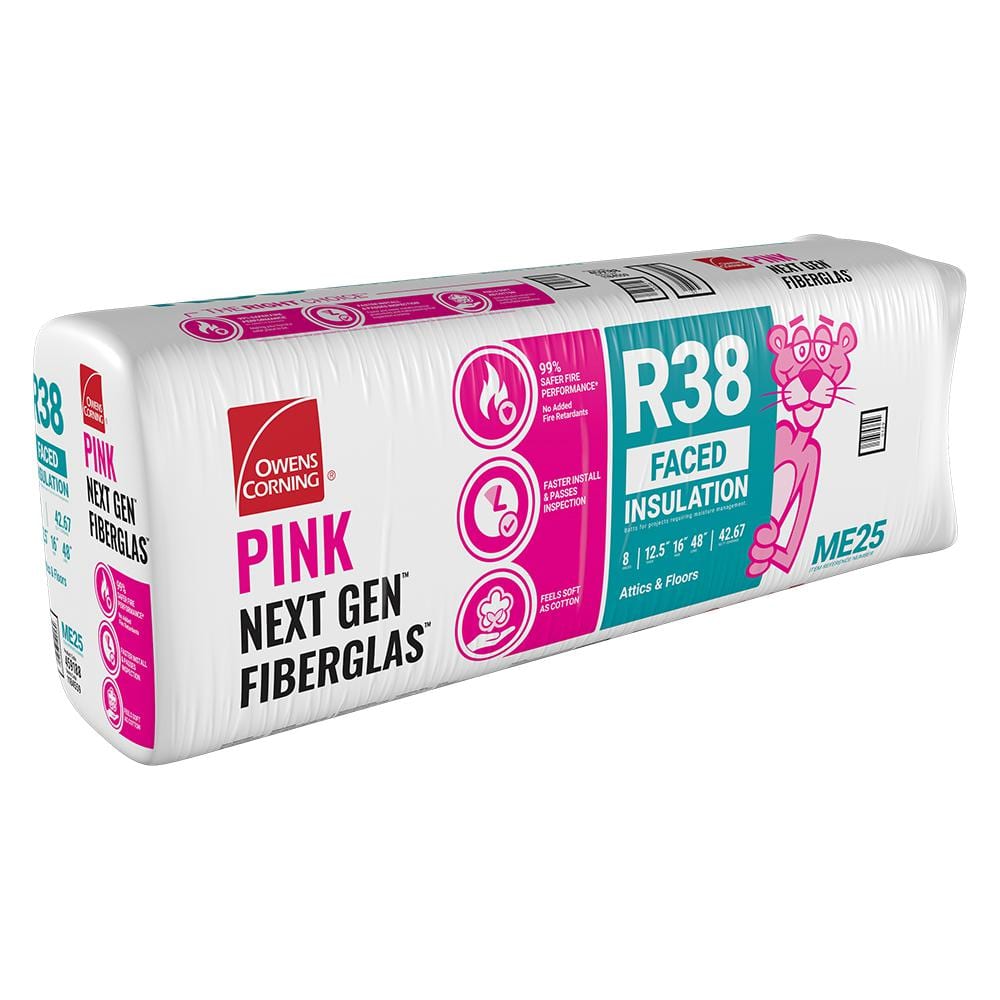 R-38 Faced Fiberglass Insulation Batt 16 in. x 48 in. (1 Bag)