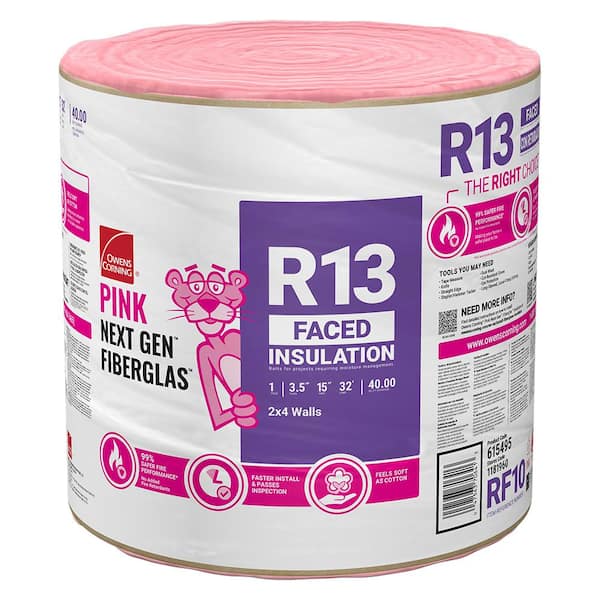 R- 13 Faced Fiberglass Insulation Roll 15 in. x 32 ft. (1 Roll)