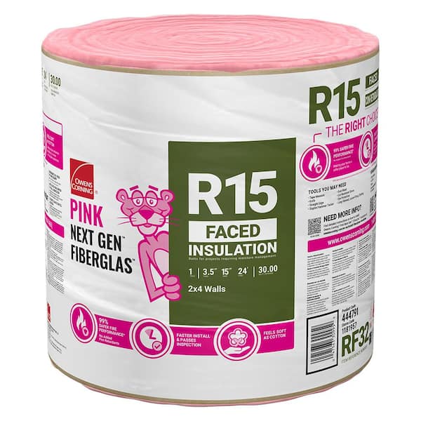 R- 15 Faced Fiberglass Insulation Roll 15 in. x 24 ft. (1 Roll)