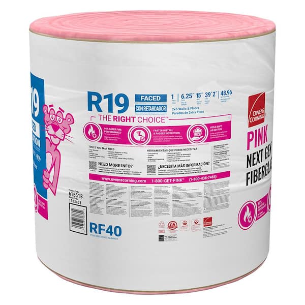 R- 19 Faced Fiberglass Insulation Roll 15 in. x 39.2 ft. (1 Roll)