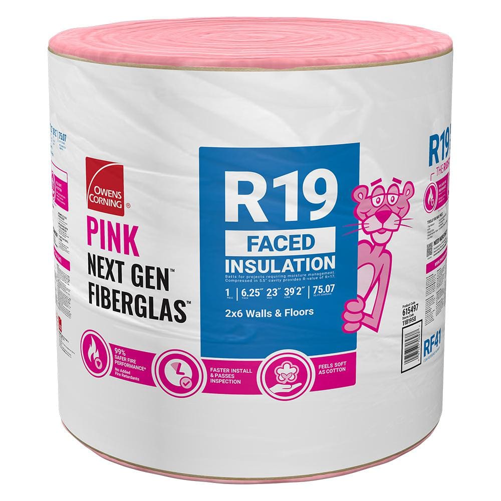 R- 19 Faced Fiberglass Insulation Roll 23 in. x 39.2 ft. (1 Roll)