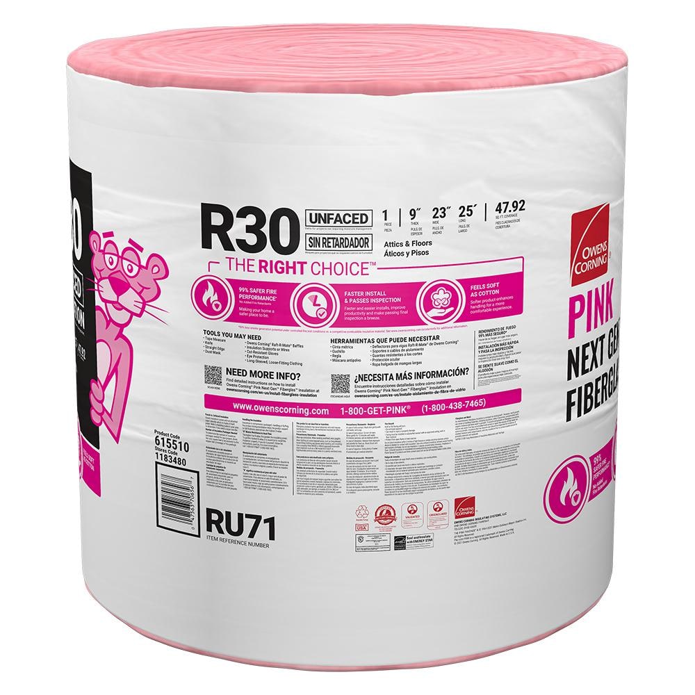 R- 30 Unfaced Fiberglass Insulation Roll 23 in. x 25 ft. (1 Roll)