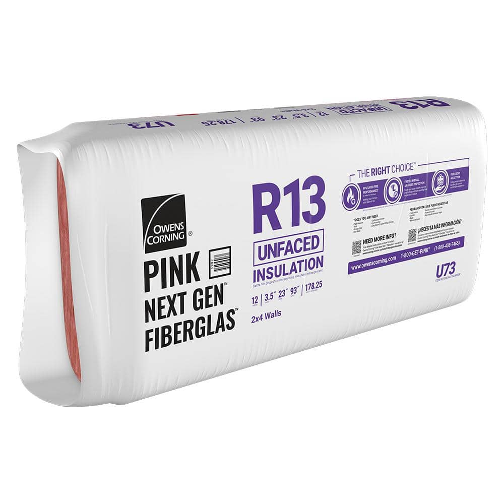 R-13 Unfaced Fiberglass Insulation Batt 23 in. x 93 in. (8-Bags)