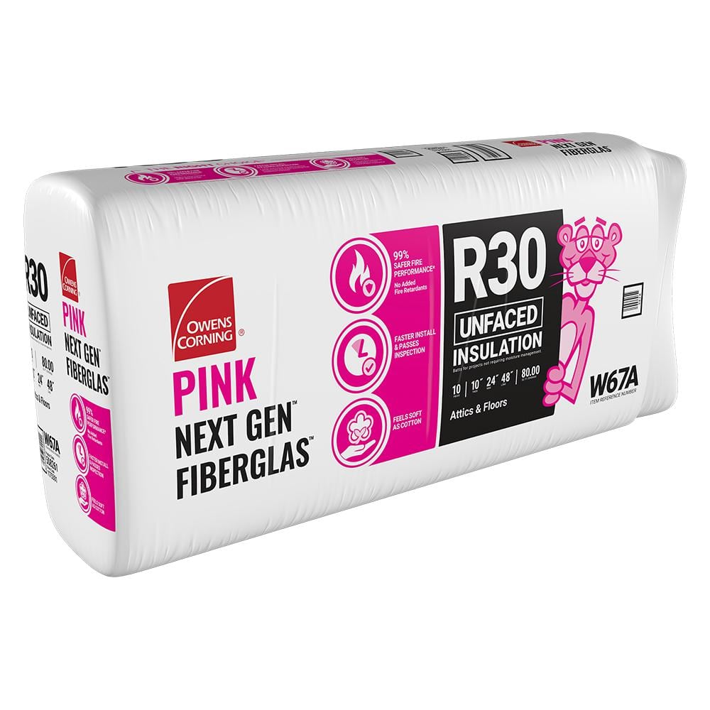R-30 Unfaced Fiberglass Insulation Batt 24 in. x 48 in. (1 Bag)