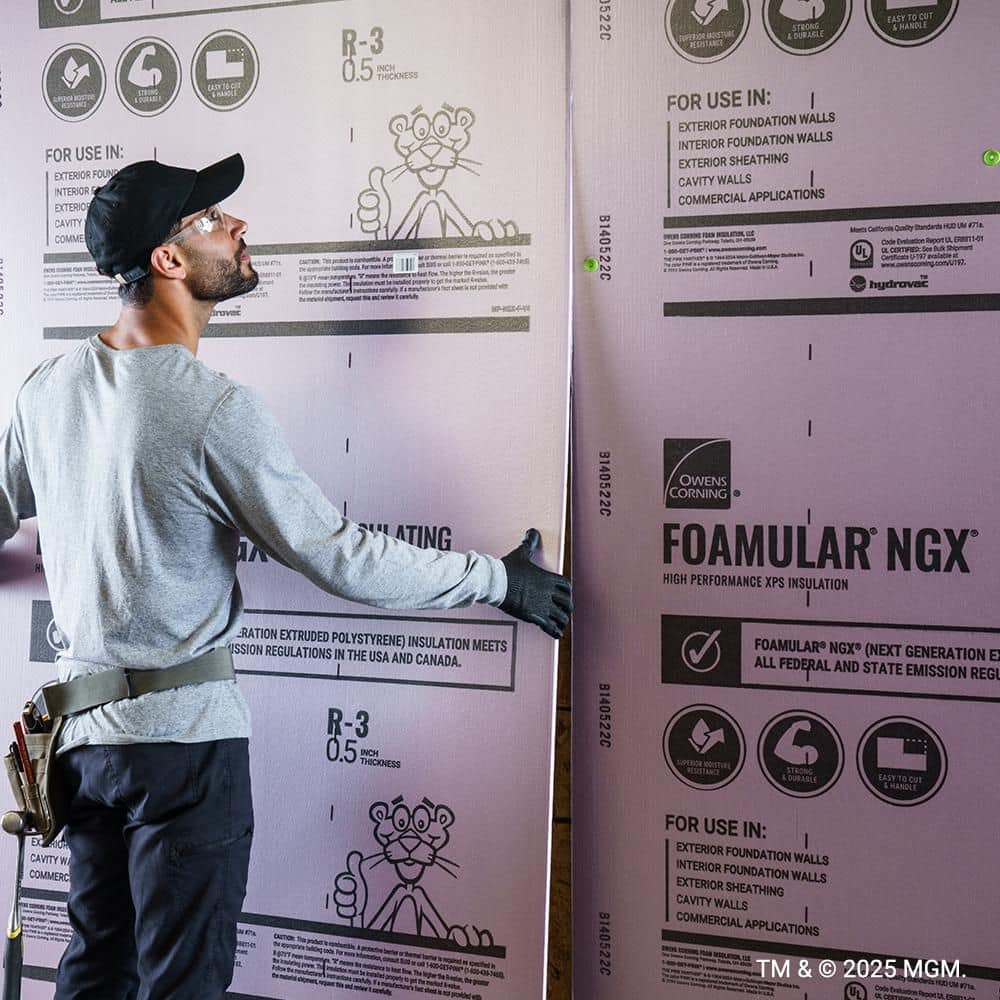 FOAMULAR NGX Insulating Sheathing 0.5 in. x 4 ft. x 8 ft. SE R-3 XPS Rigid Foam Board Insulation