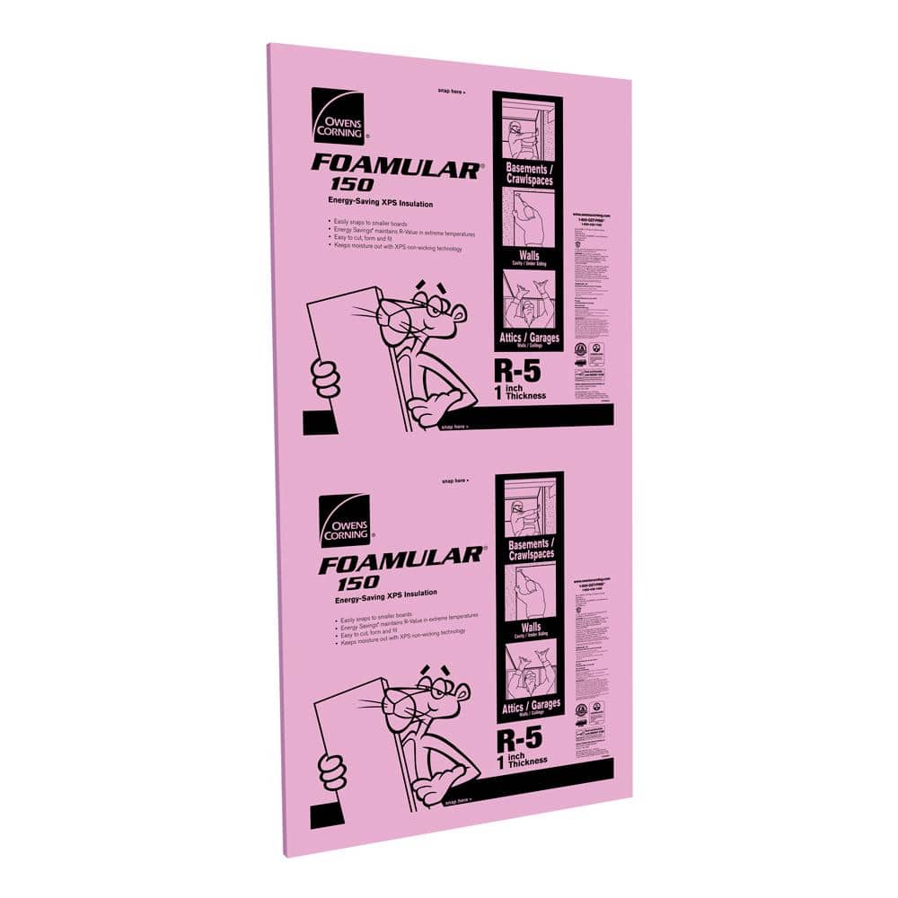 FOAMULAR 150 1 in. x 4 ft. x 8 ft. R-5 Scored Square Edge Rigid Foam Board Insulation Sheathing