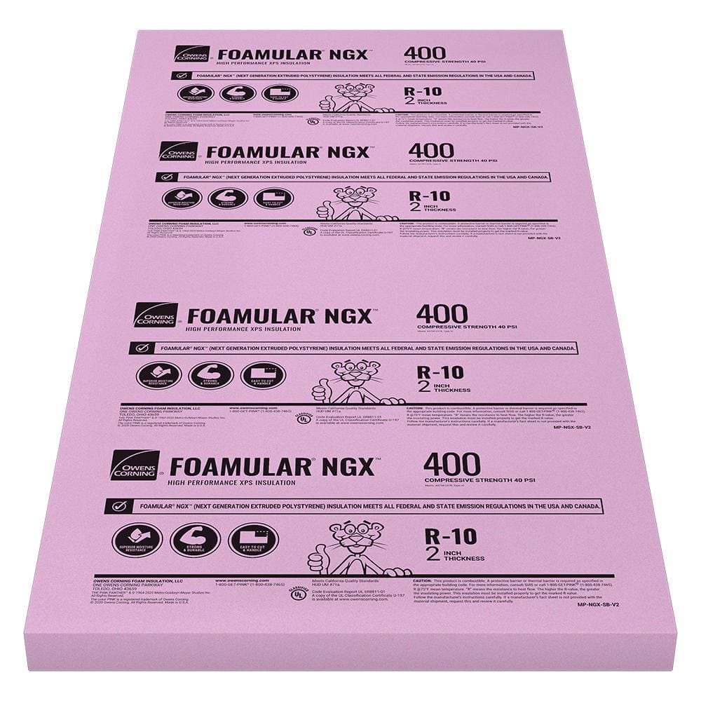 FOAMULAR NGX F-400 2 in. x 48 in. x 8 ft. Square Edge R-10 XPS Rigid Foam Board Insulation