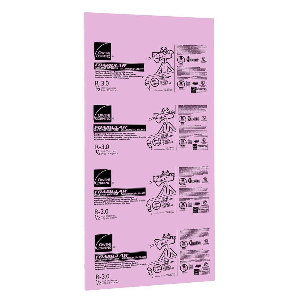 FOAMULAR 1/2 in. x 4 ft. x 8 ft. R-3 Square Edge Rigid Foam Board Insulation Sheathing