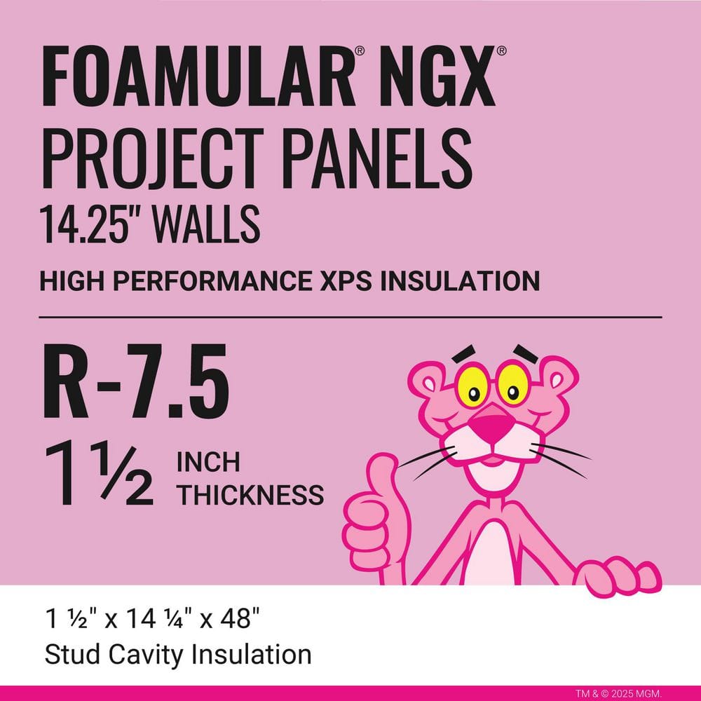 Foamular NGX 1.5 in. x 14.25 in. x 4 ft. R-7.5 XPS Project Wall Panels Rigid Foam Board Insulation